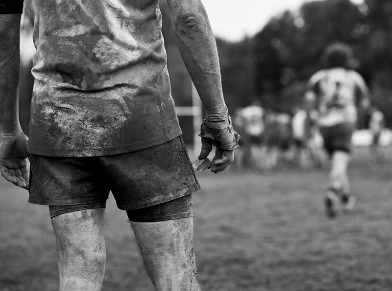 Runner in a mud run