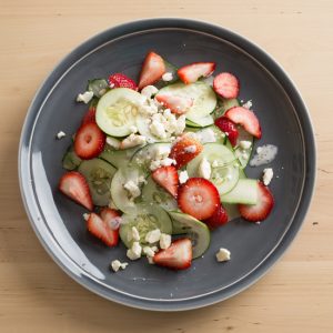 Cucumber Salad with Strawberries and Feta