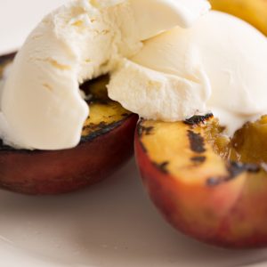 Grilled Peaches with Vanilla Bean Ice Cream