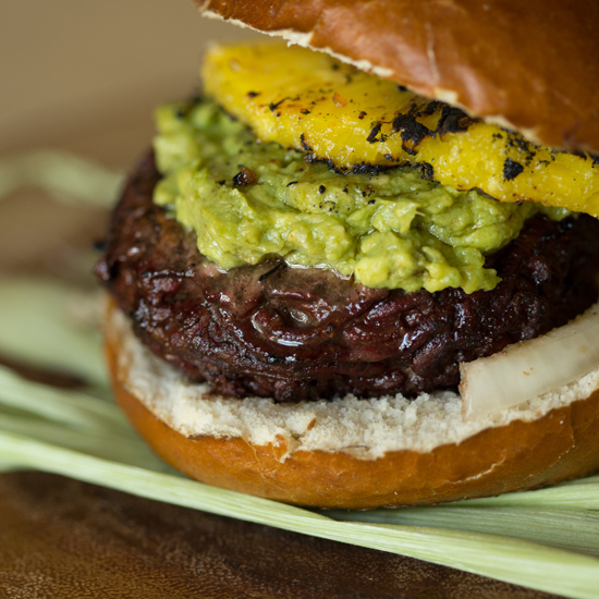 Pineapple Burger with Avocado Cream Spread