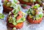 Roasted Sweet Potato Rounds with Guacamole